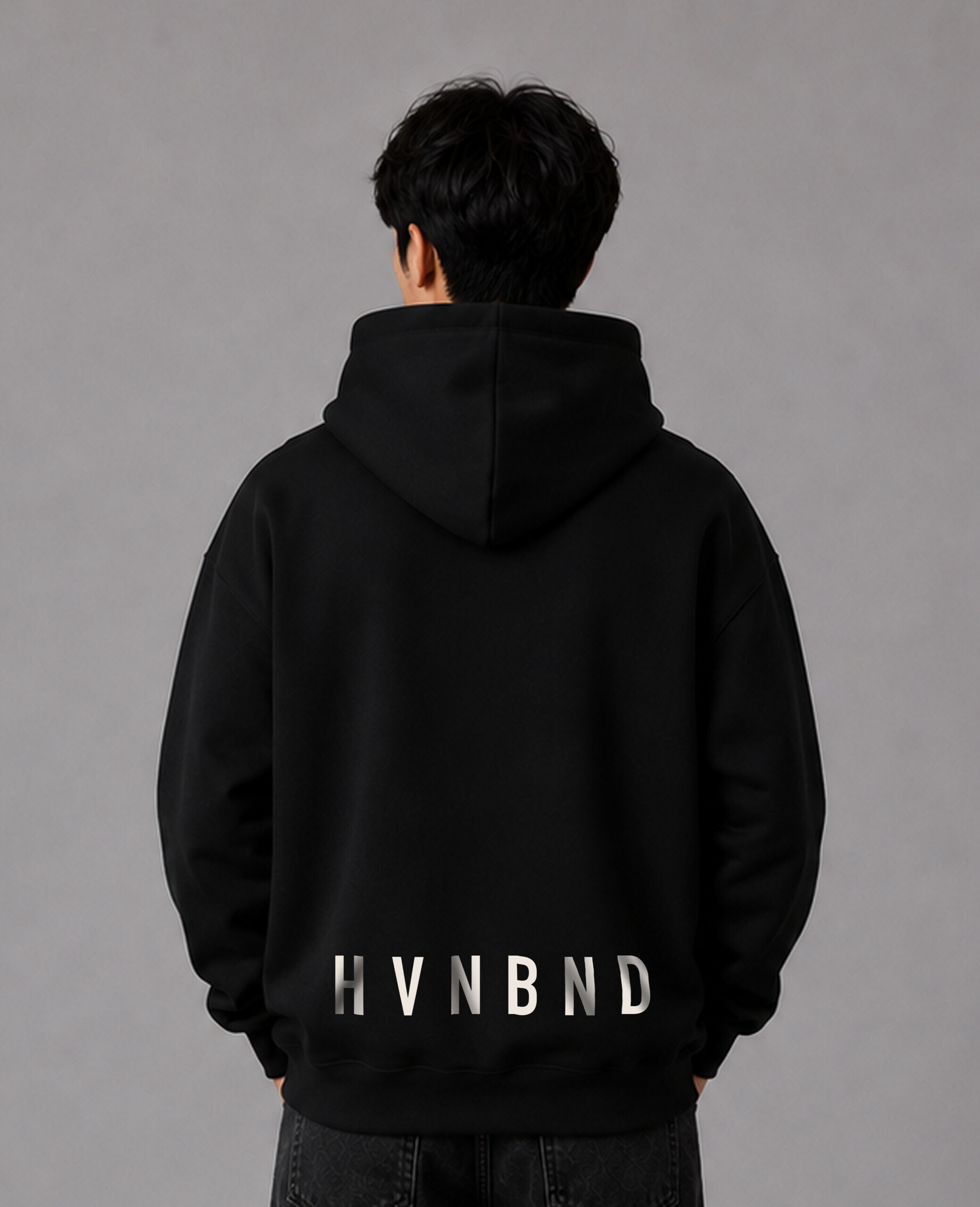 HVNBND Boarding Pass Hoodie Black Back