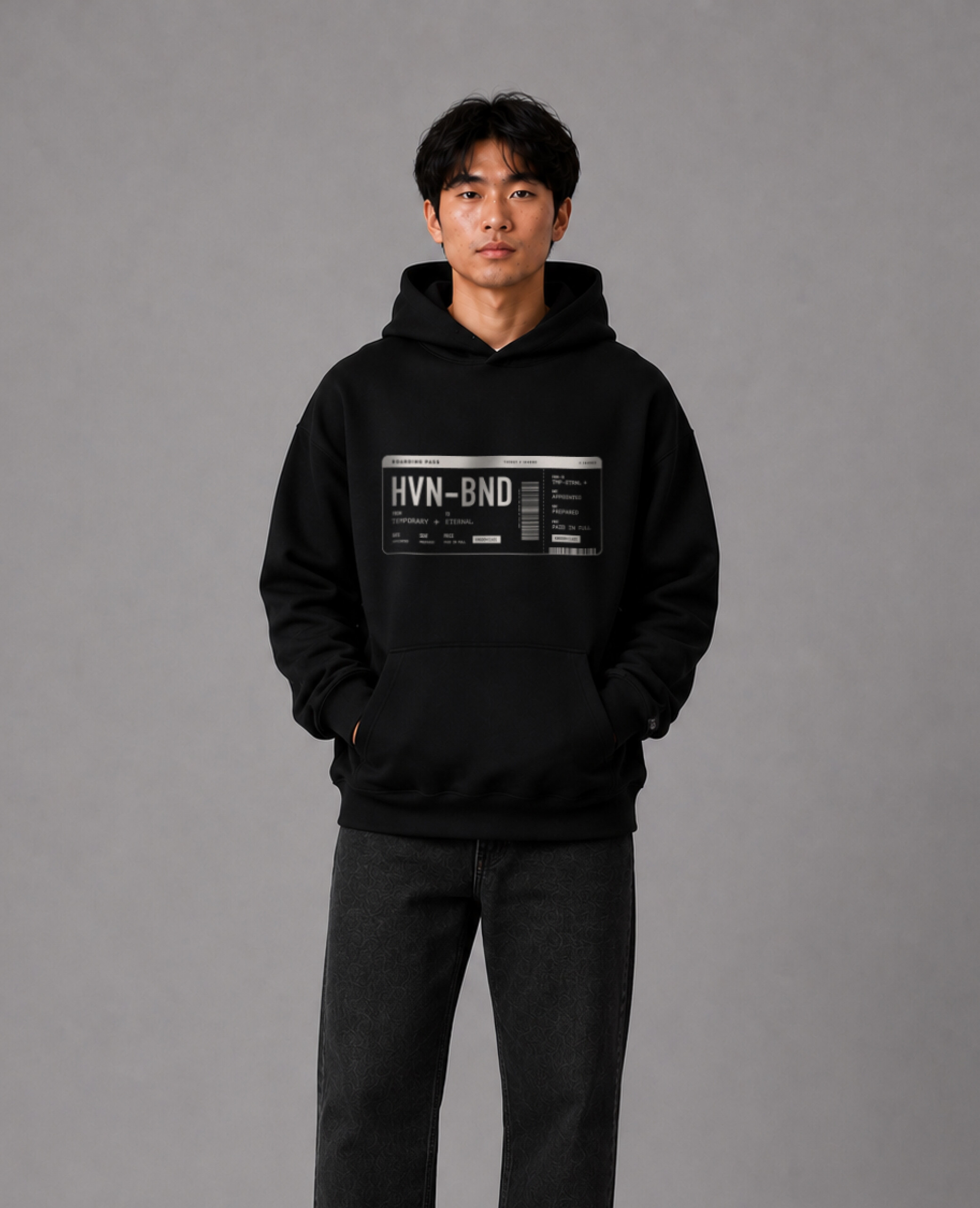 HVNBND Boarding Pass Hoodie Black M