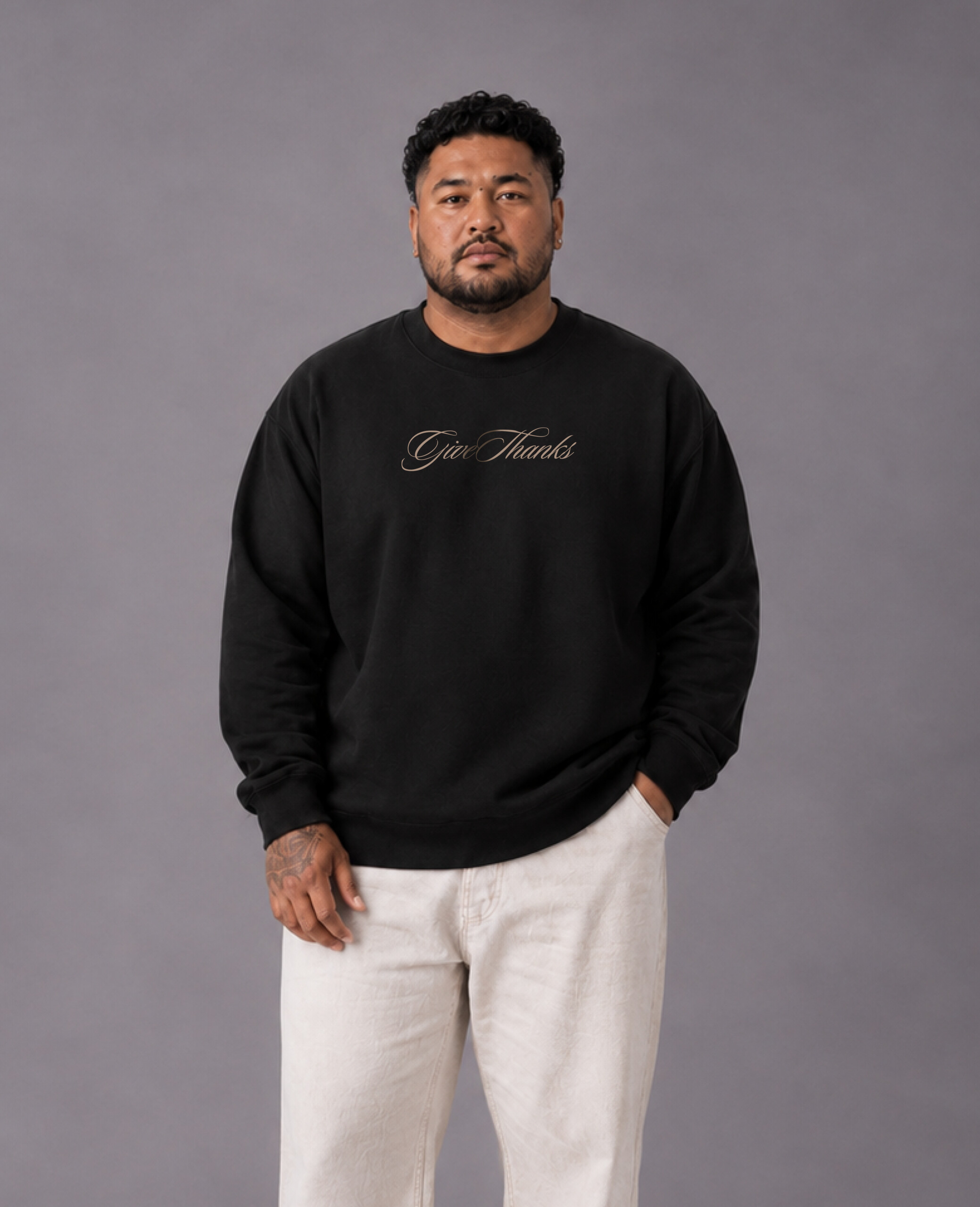 Give Thanks Crew Jumper Front Give Thanks Crew Jumper gallery image 4