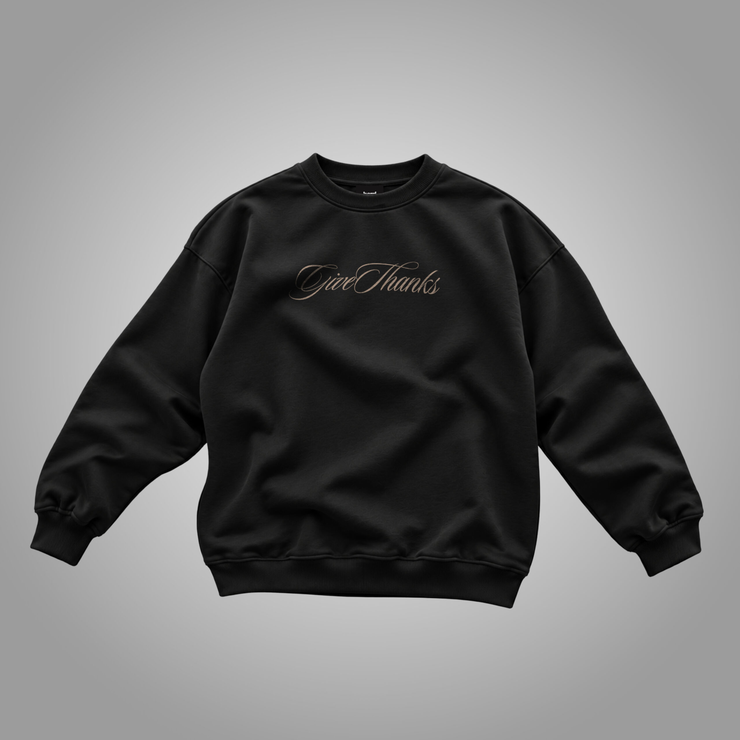 Give Thanks Crew Jumper Front (Grey BG) Give Thanks Crew Jumper gallery image 2